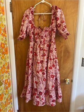 Ro’s Garden Anthropologie smocked midi dress